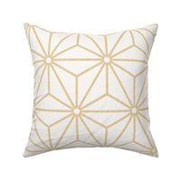 10 Geometric Stars- Japanese Hemp Leaves- Asanoha- Pastel Honey Gold on Off White Background- Petal Solids Coordinate- Large