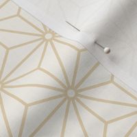 10 Geometric Stars- Japanese Hemp Leaves- Asanoha- Pastel Honey Gold on Off White Background- Petal Solids Coordinate- Small