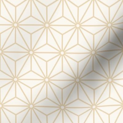 10 Geometric Stars- Japanese Hemp Leaves- Asanoha- Pastel Honey Gold on Off White Background- Petal Solids Coordinate- Small