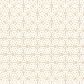 10 Geometric Stars- Japanese Hemp Leaves- Asanoha- Pastel Honey Gold on Off White Background- Petal Solids Coordinate- Small