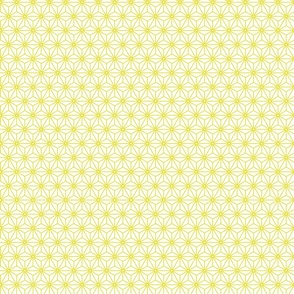 12 Geometric Stars- Japanese Hemp Leaves- Asanoha- Lemon Lime Yellow on Off White Background- Petal Solids Coordinate- sMini