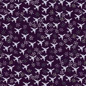 Aubergine airplanes (tiny print)