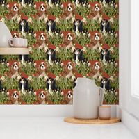 Cavalier Spaniel Garden Fabric