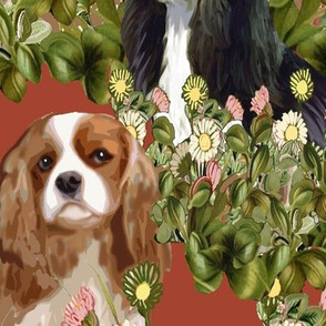 Cavalier Spaniel Garden Fabric