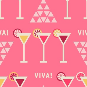 Happy-Girls-Cocktail-Bachelorette-Party---L---bright-pink-viva-magenta-white-yellow---LARGE-wallpaper
