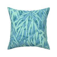 abstract leaves - green & blue