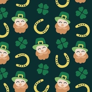 Lucky Saint Patrick Irish gentleman shamrocks clovers horseshoe