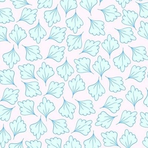 duck egg blue leaves on soft pink for fabric
