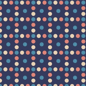 Modern Polka Dot Pattern - Orange Navy Pink