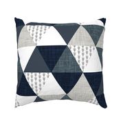 6" triangle wholecloth: slate, navy, gray triangles