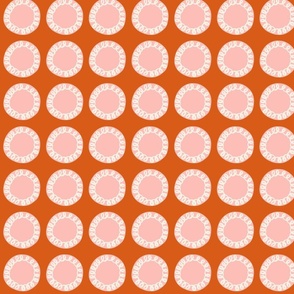 Squiggle Loop Dots - pink, cream, orange