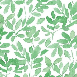 the wild forest - watercolor green leaves - painted nature for modern home decor bedding wallpaper b094-3