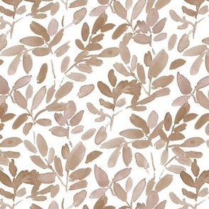 the wild forest in copper and tan shades - watercolor brown leaves - painted nature for modern home decor bedding wallpaper b094-7
