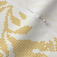 Cross Stitch Romantic Embroidery Marigold/Ivory