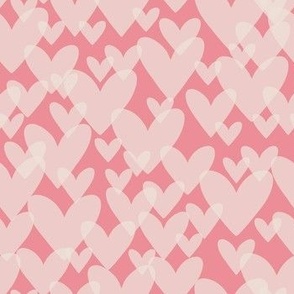 Bubbling Hearts Pink Tonal
