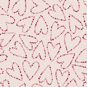 Dotted Hearts Offwhite Pinks