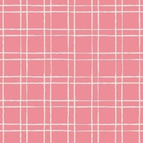 Valentines Sketchy Plaid Pink