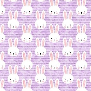 (small scale) bunnies on purple stripes C23