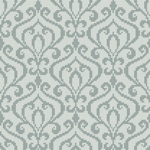 Ara Damask Embroidery Ash Grey 