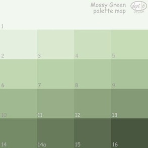 Mossy Greens Color Map: Dept. 6 Design Mossy Green Palette Map