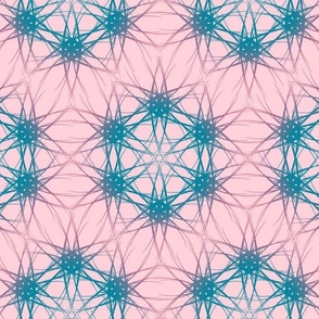 Wispy Hexagons on Pink