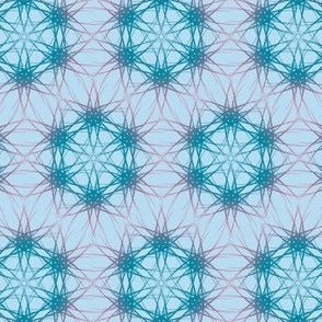 Wispy Hexagons on Light Blue