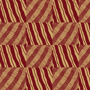 Stripes, Diamonds and Plaids Red and Yellow  small 5" squares