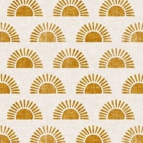 (1.5" wide)  sunshine - block print boho sun print - golden - LAD20