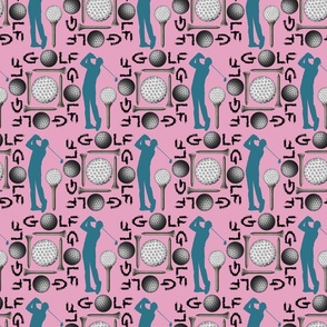 Golf - Teal on Pink