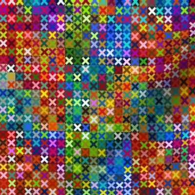 Cross Stitch Rainbow Abstract