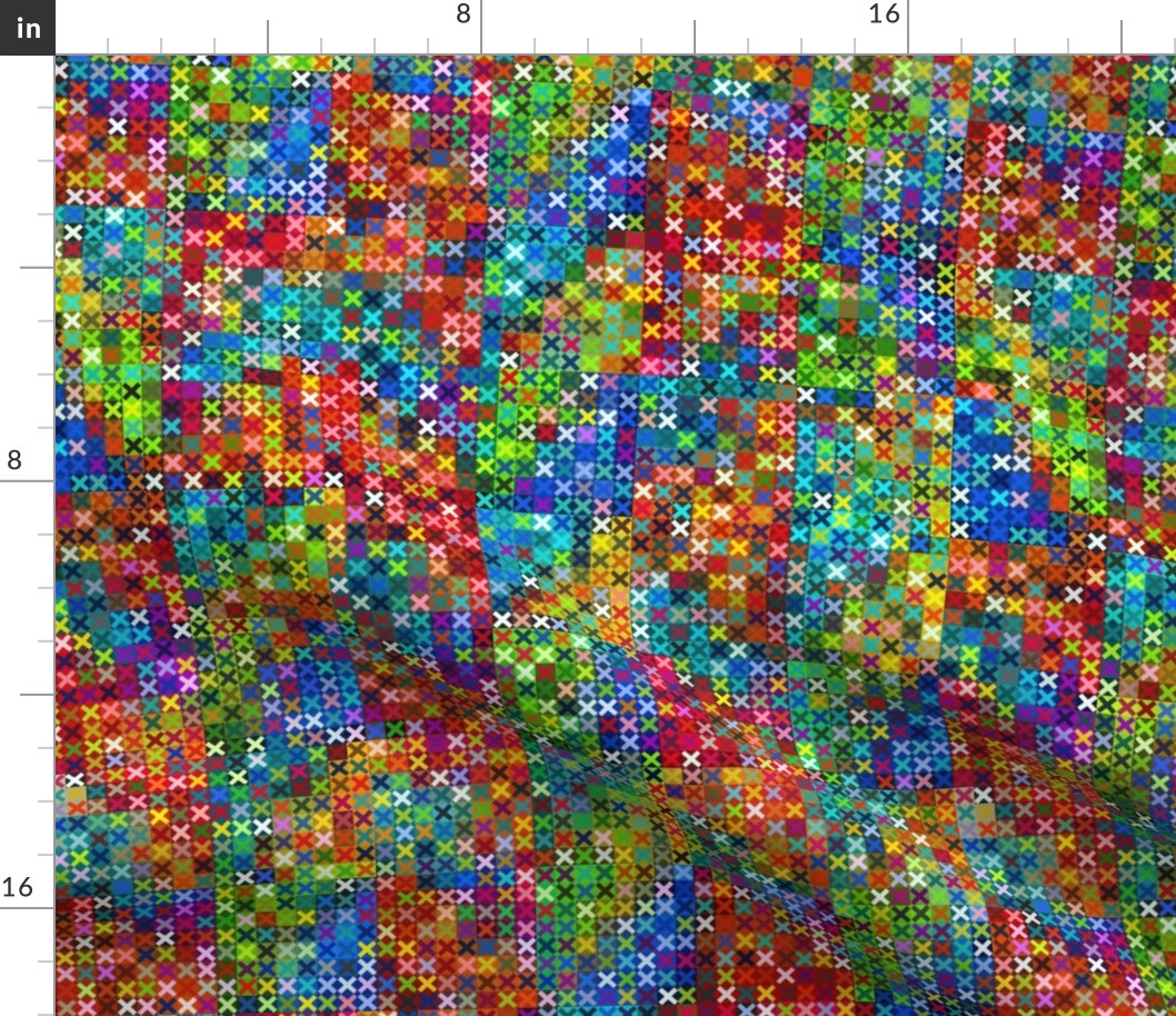 Cross Stitch Rainbow Abstract