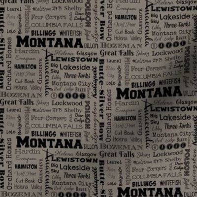 Montana cities in taupe_4 inch repeat