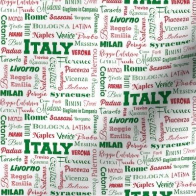 Italy cities in flag colors_4 inch repeat