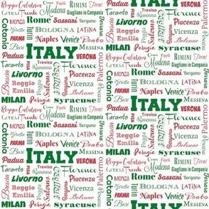 Italy cities in flag colors_4 inch repeat