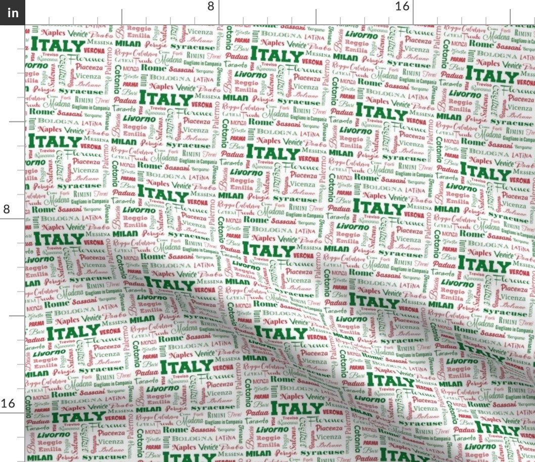 Italy cities in flag colors_4 inch repeat