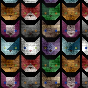 cross stitch cat - handmade texture - embroidery cats - cat fabric and wallpaper