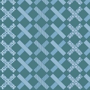 Cross Stitch Lattice ~Blue