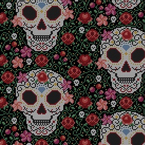 Cross stitch sugar skull