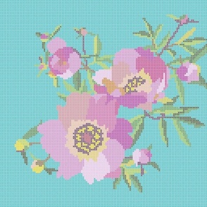 Peony Cross Stitch