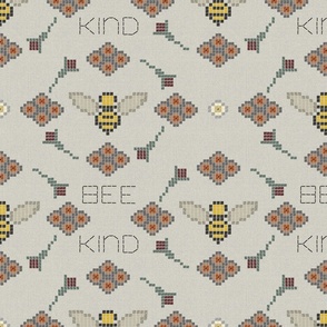 Bee Kind Cross Stitch 12" Repeat