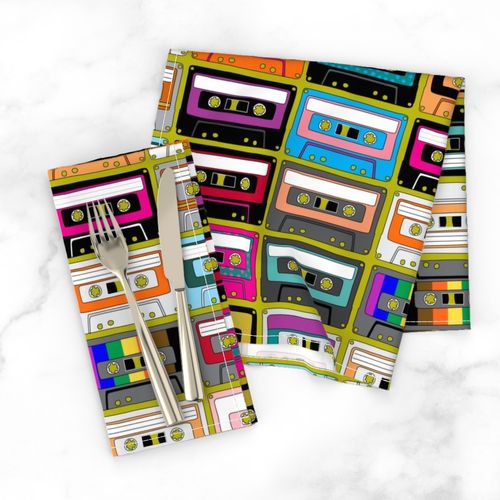 Cassette tapes on lime