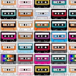 Cassette tapes on white