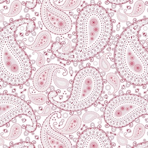 Pantone Viva Magenta and White Paisley - SMALL