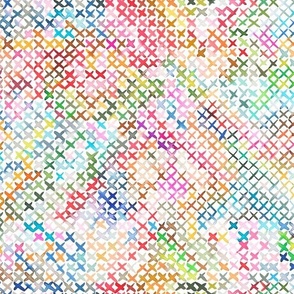 Cross stitch Modern Geometric - Multicolor Cheater Quilt