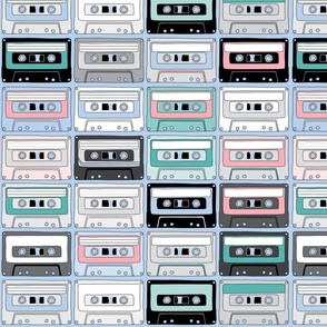 Cassette tapes pastel baby blue