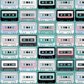 Cassette tapes pastel aqua