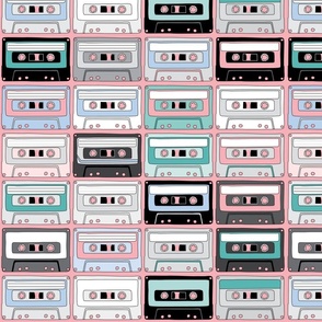 Cassette tapes pastel pink