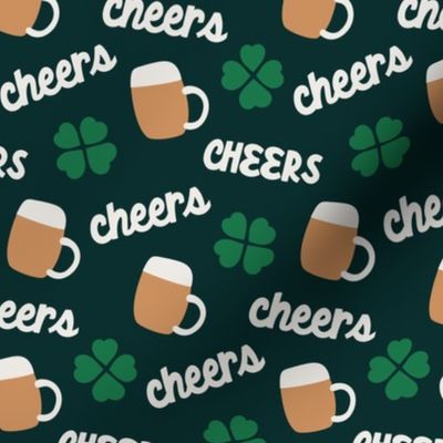 Beers cheers clovers shamrocks Saint Patricks day