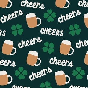 Beers cheers clovers shamrocks Saint Patricks day