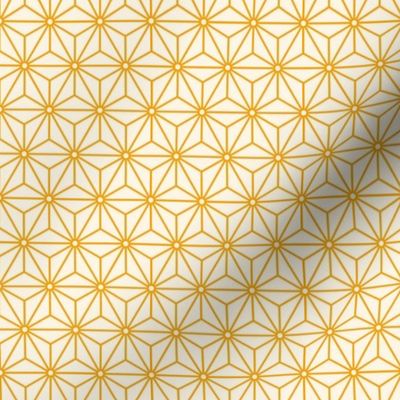 13 Geometric Stars- Japanese Hemp Leaves- Asanoha- Marigold Orange on Off White Background- Petal Solids Coordinate- sMini